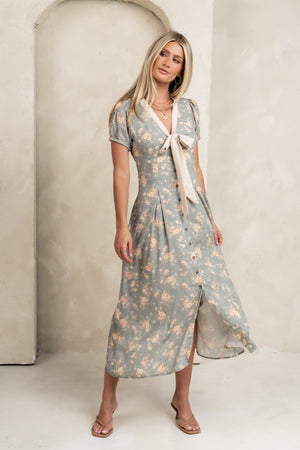 Vera Floral Maxi Dress in Sage - FINAL SALE
