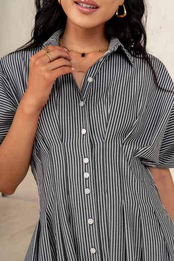 Button Front Mini Dress 