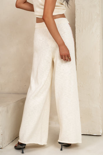loose wide leg pants in cream 