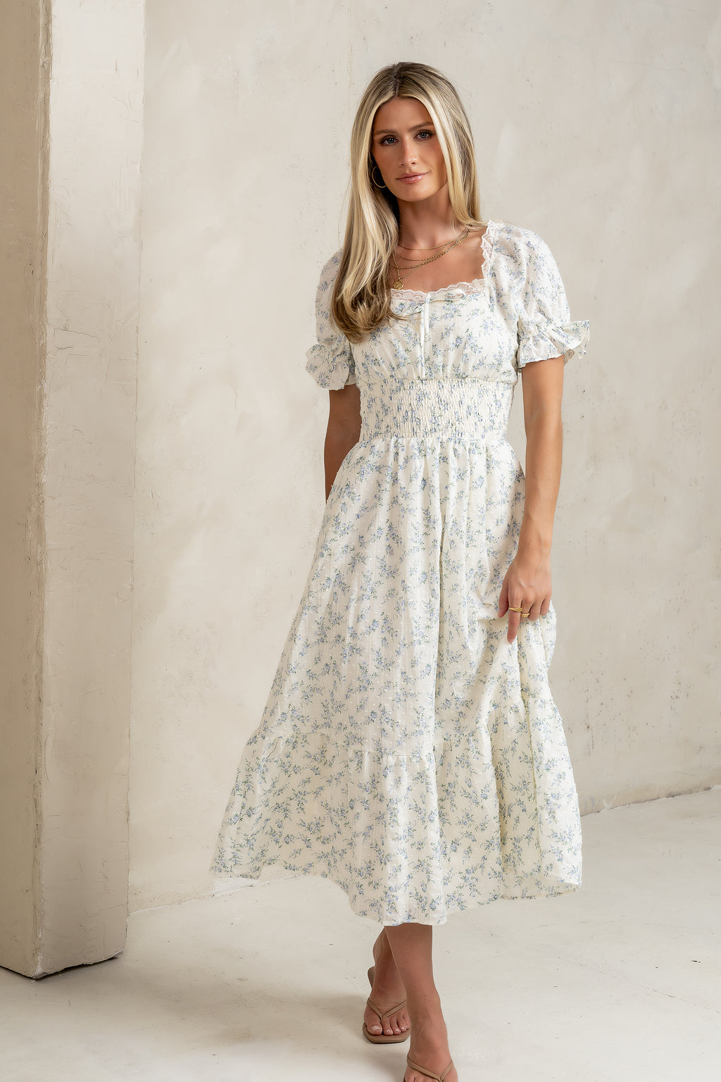 Travis Floral Midi Dress Travis Floral Midi Dress