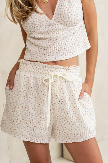 Floral Shorts in Ivory
