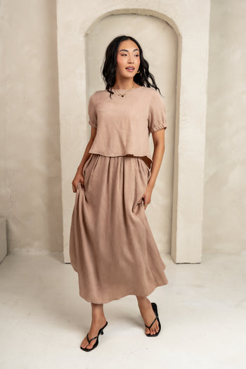 Elani Maxi Skirt in Mocha - FINAL SALE
