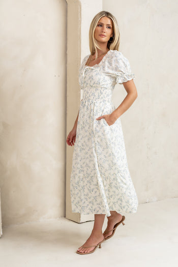 light blue floral dress 