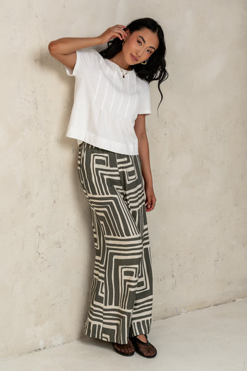 pleated short sleeve top 