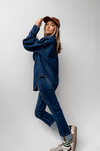 cuffed denim pants 