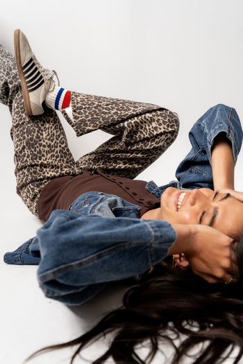 loose fit brown jeans