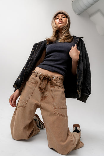 zip up denim jacket in black