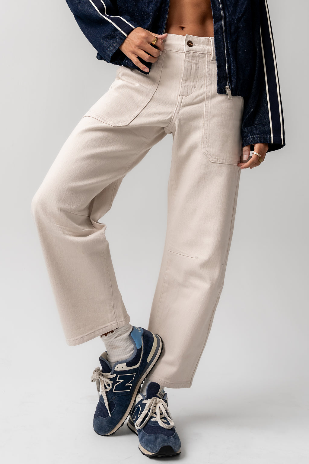 Scottie Barrel Jeans in Ecru - FINAL SALE