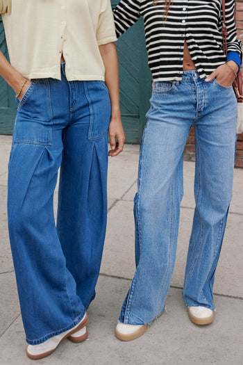 Zoey Pleated Baggy Jeans - FINAL SALE