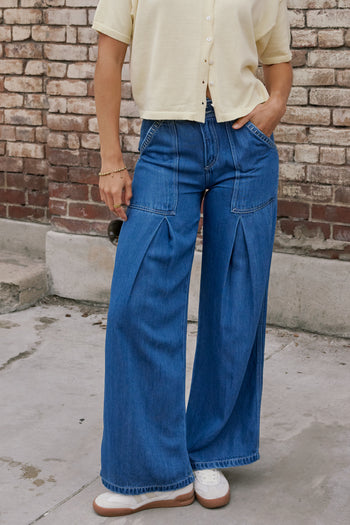 Zoey Pleated Baggy Jeans - FINAL SALE