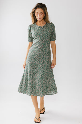 Green floral dress