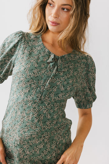 short sleeved sage dress