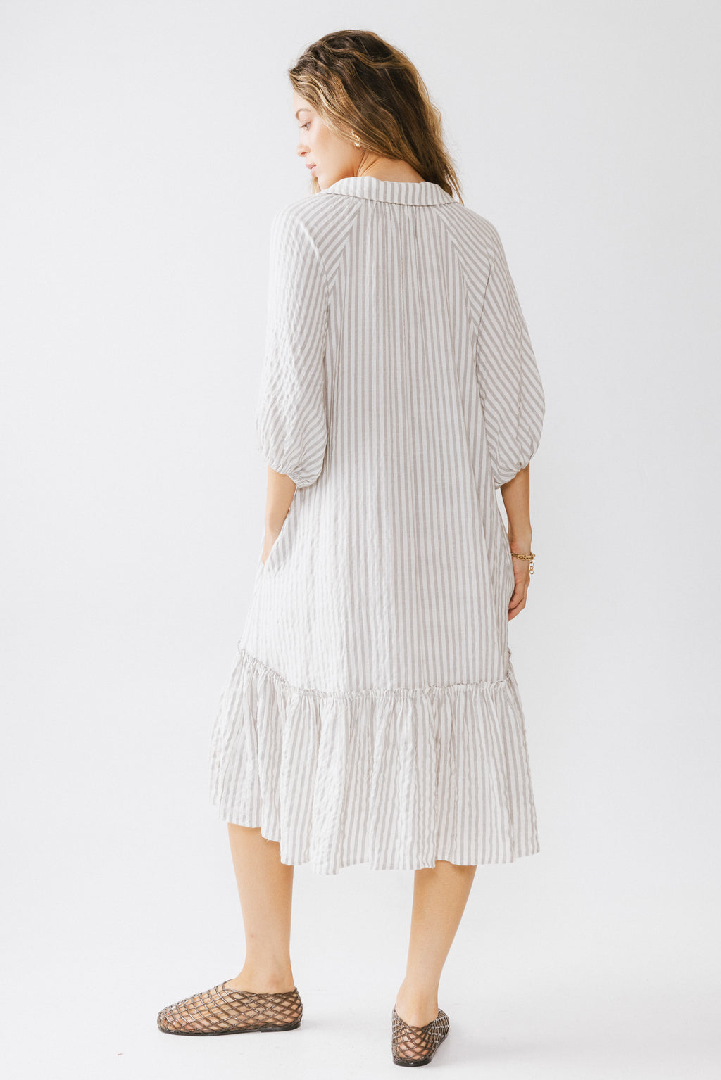 collared striped dress