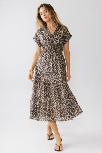  Leopard Midi Dress