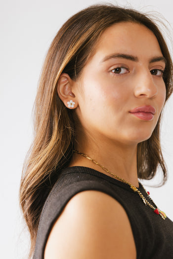 Pearly Flower Earrings