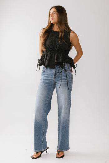 Textured black Tank Top 