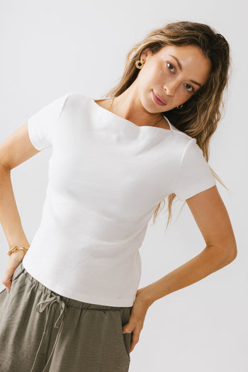 SHORT SLEEVE IVORY TOP 