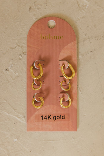 Taylor Hoop Earring Bundle in Gold