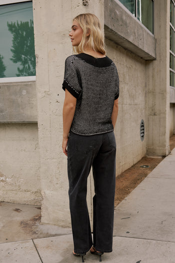 Contrast Sweater in Black