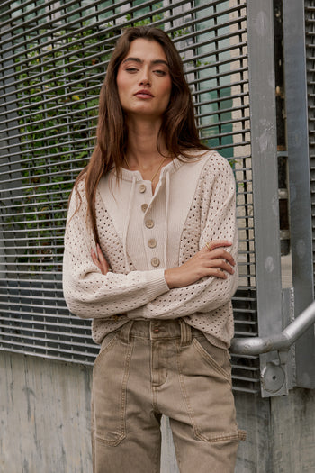 KEYHOLE KNIT SWEATER 