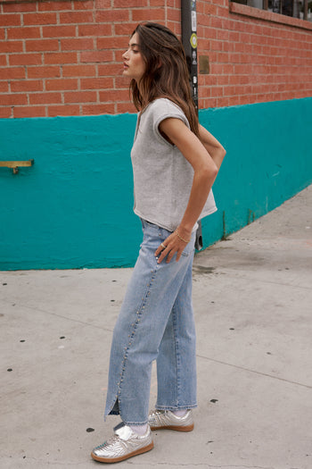 SHORT SLEEVE SWEATER TOP 