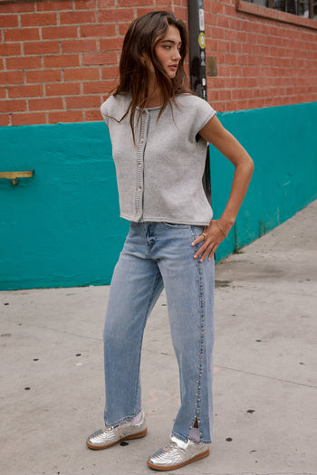 Paige Knit Sweater in Grey