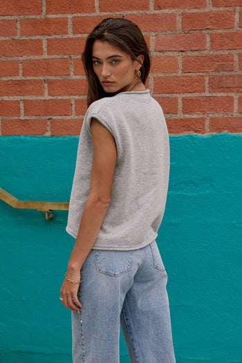SHORT SLEEVE GREY BLOUSE 