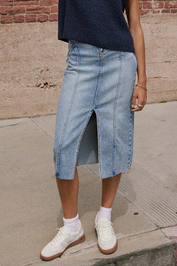 SLIT UP THE FRONT OF MIDI SKIRT 