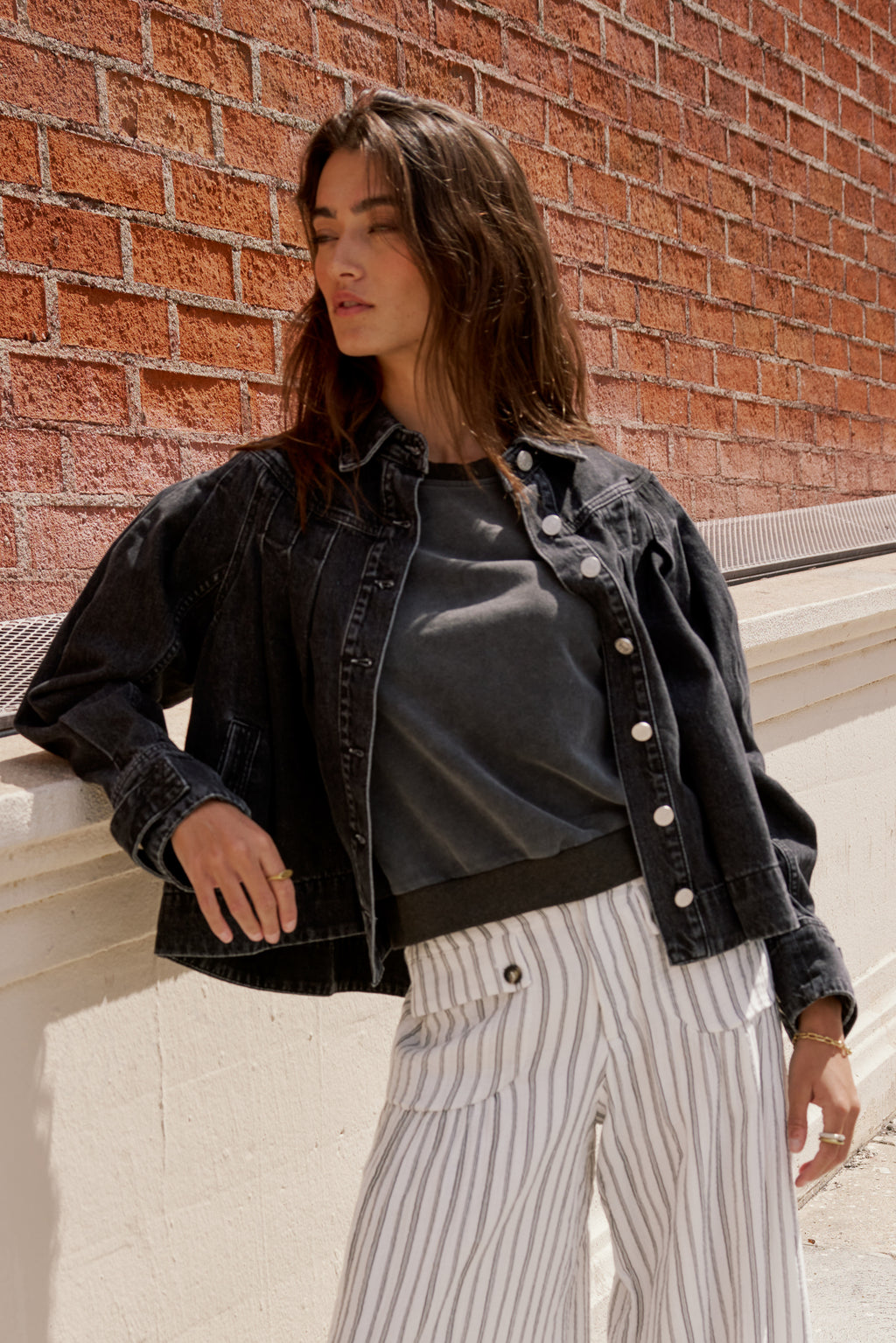 Denim Jacket in Washed Black