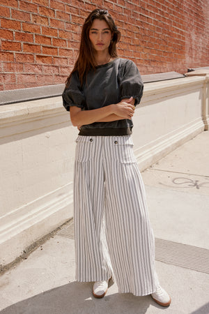 Mayson Wide Leg Pants in White - FINAL SALE