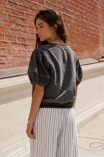  Contrast Top in Black