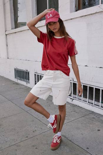 raw hem on utility shorts 