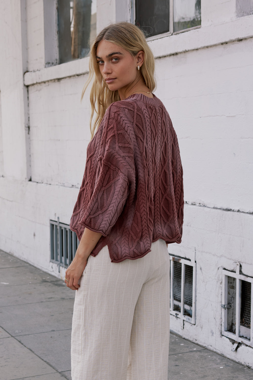  Knit Sweater in Burgundy