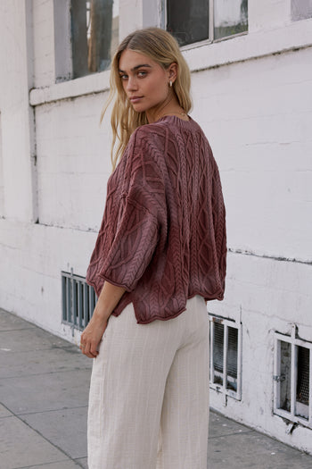  Knit Sweater in Burgundy