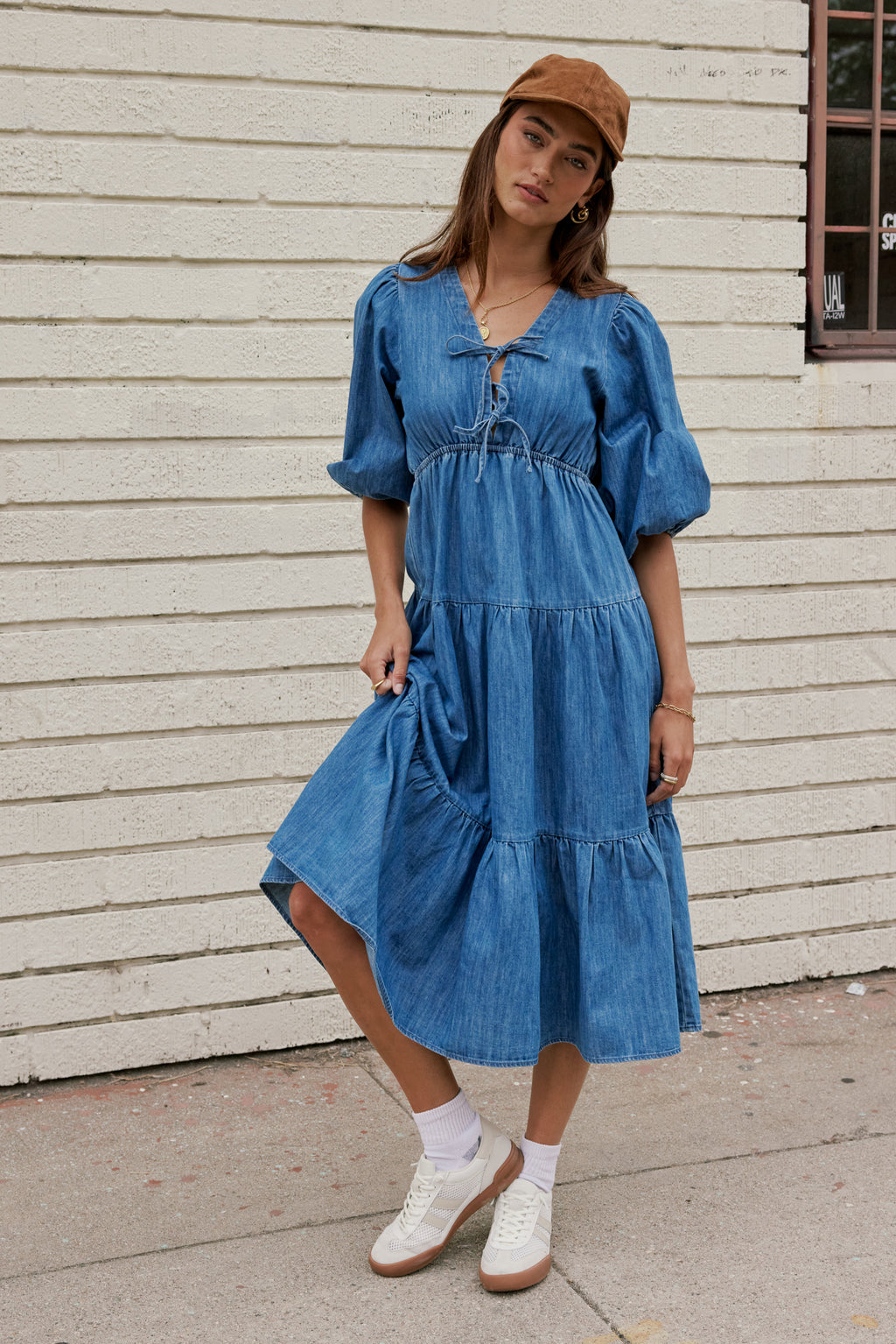 Nadia Midi Dress in Light Wash - FINAL SALE Nadia Midi Dress in Light Wash - FINAL SALE