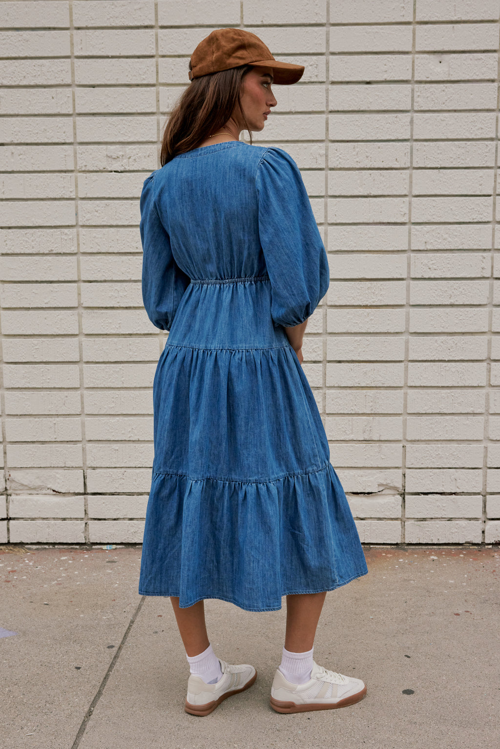 Nadia Midi Dress in Light Wash