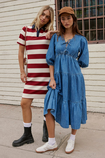 Nadia Midi Dress in Light Wash