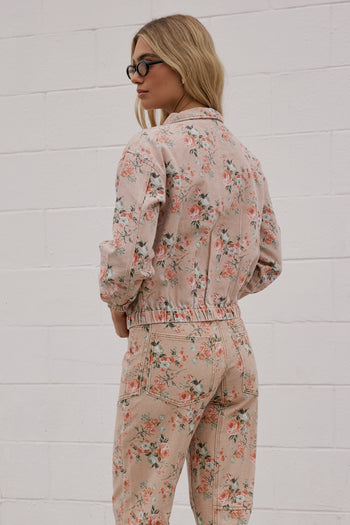 COLLARED FLORAL JACKET