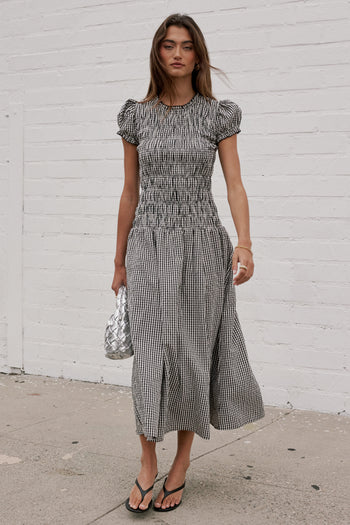 SMOCKED TOP ON MIDI DRESS 