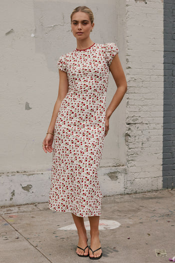 high neck floral maxi dress 