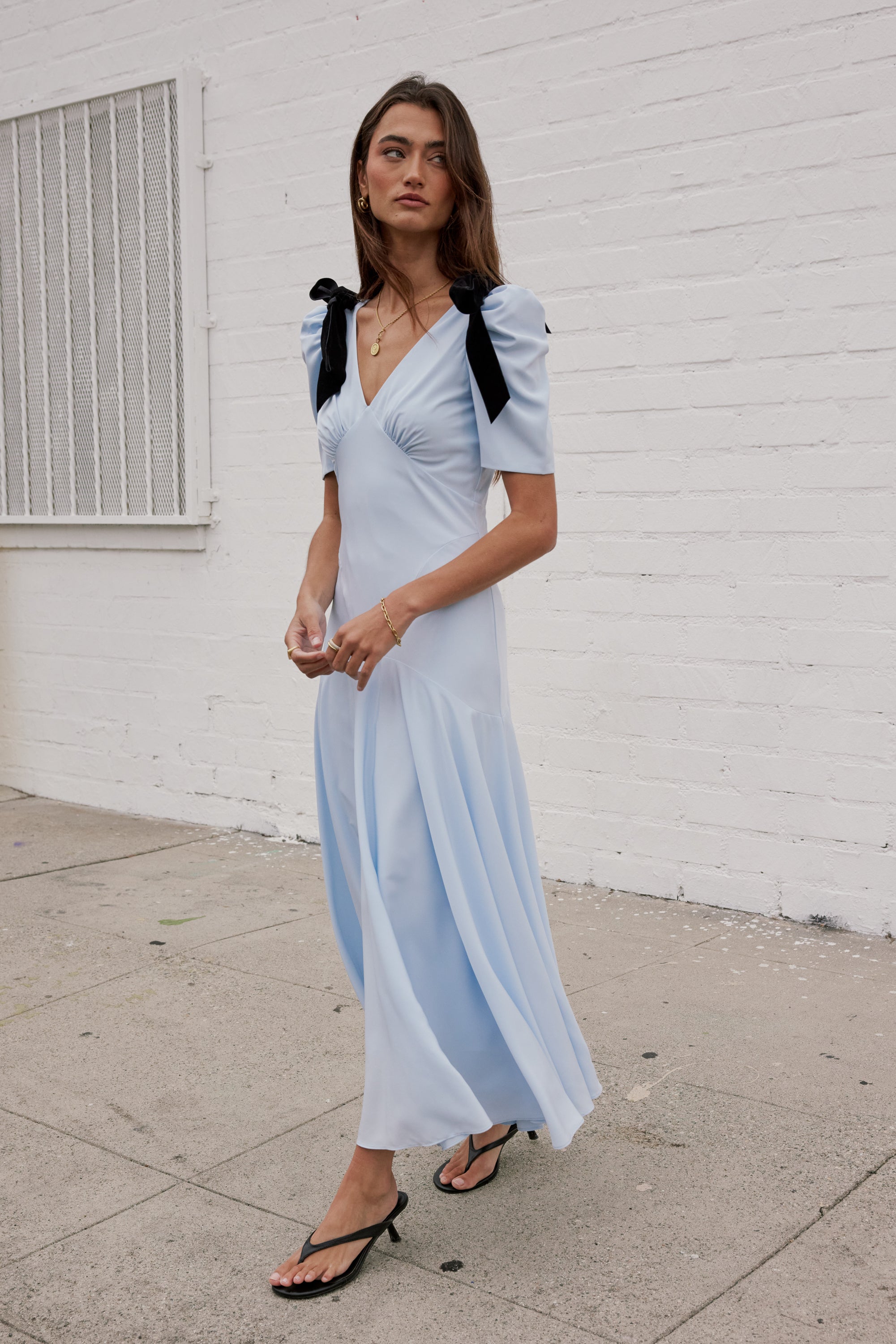 Nellie Drop Waist Maxi Dress in Blue Nellie Drop Waist Maxi Dress in Blue