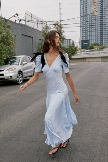 Drop Waist Maxi Dress in Blue