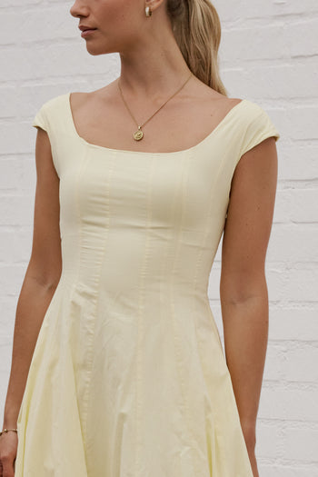 SQUARE NECK MIDI DRESS 