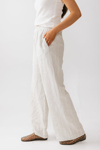 Belen Striped Wide Leg Pants in Denim Blue