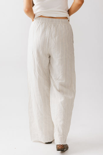Belen Striped Wide Leg Pants in Denim Blue
