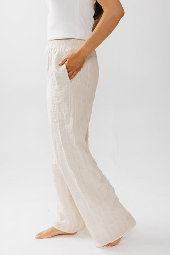 Belen Striped Wide Leg Pants in Taupe
