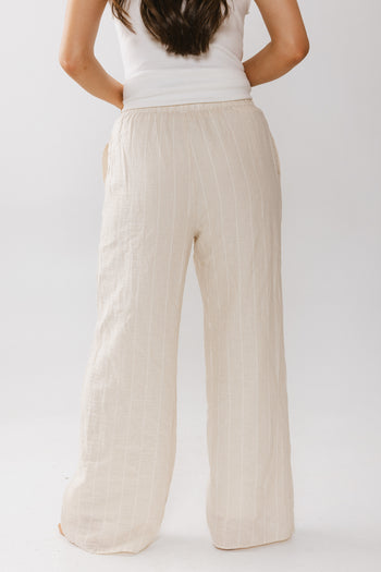 Belen Striped Wide Leg Pants in Taupe