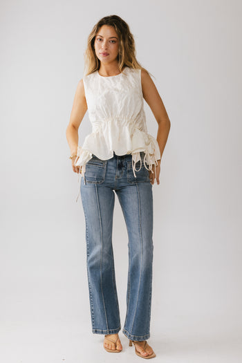Miranda Textured Blouse in Ivory - FINAL SALE