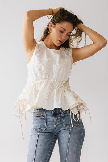 Miranda Textured Blouse in Ivory - FINAL SALE