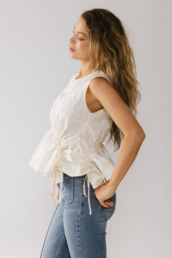Miranda Textured Blouse in Ivory - FINAL SALE